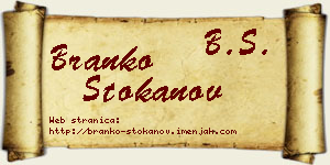 Branko Stokanov vizit kartica
